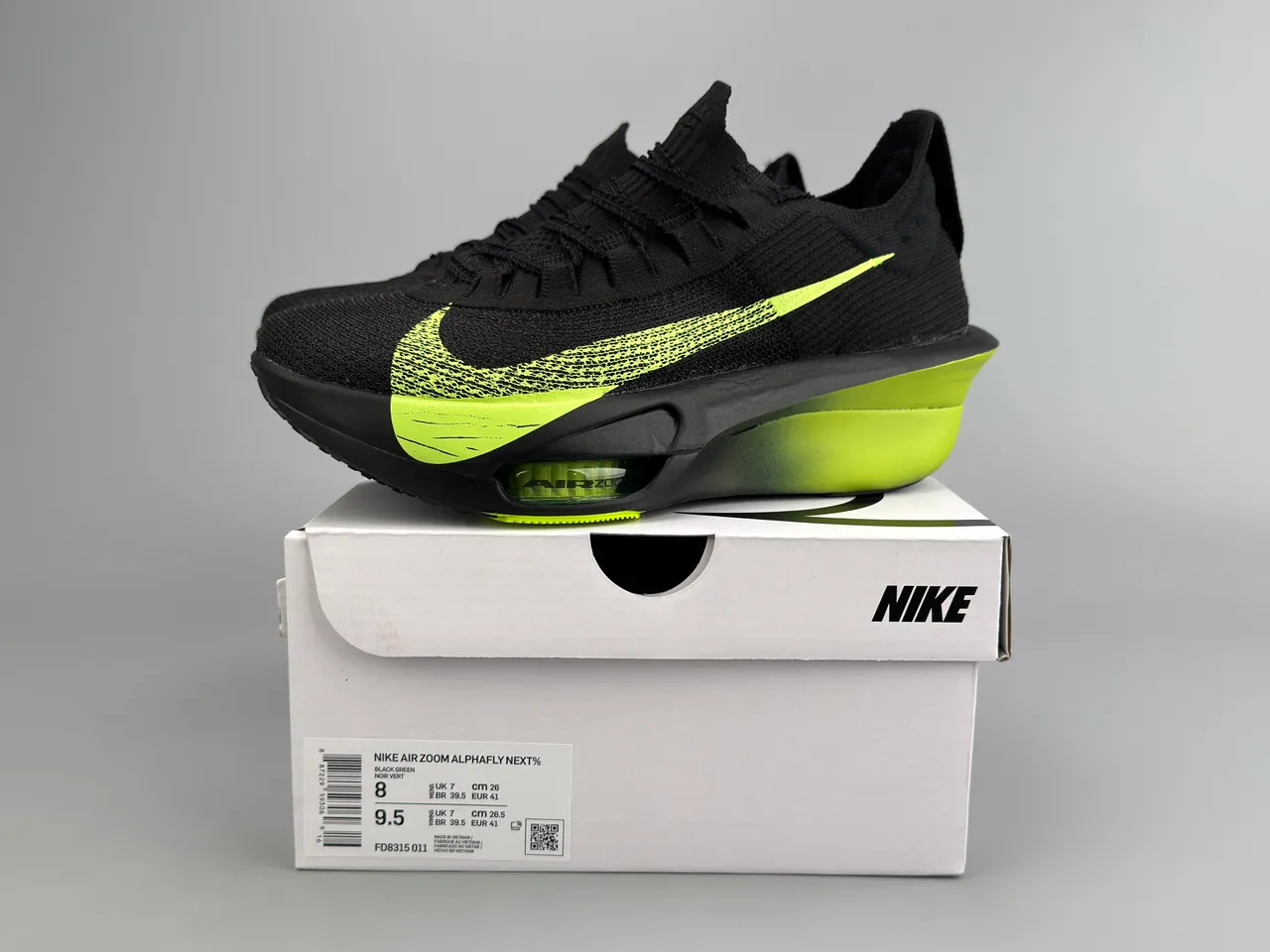 Nike Black Yellow Knit Upper Air Zoom Forefoot Unit Running Shoes 4