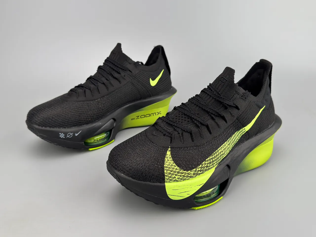 Nike Black Yellow Knit Upper Air Zoom Forefoot Unit Running Shoes 5