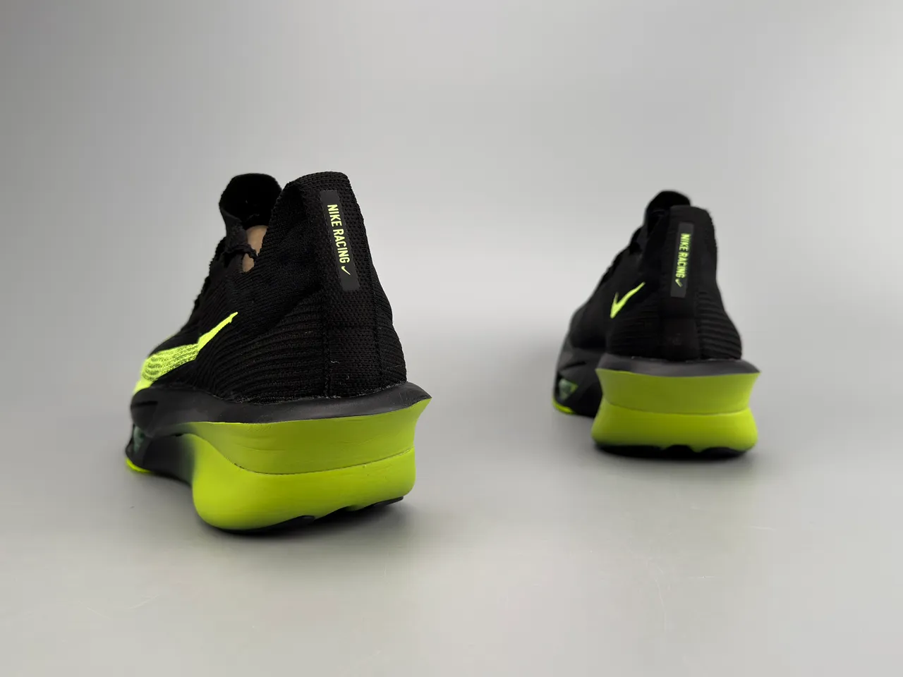 Nike Black Yellow Knit Upper Air Zoom Forefoot Unit Running Shoes 6