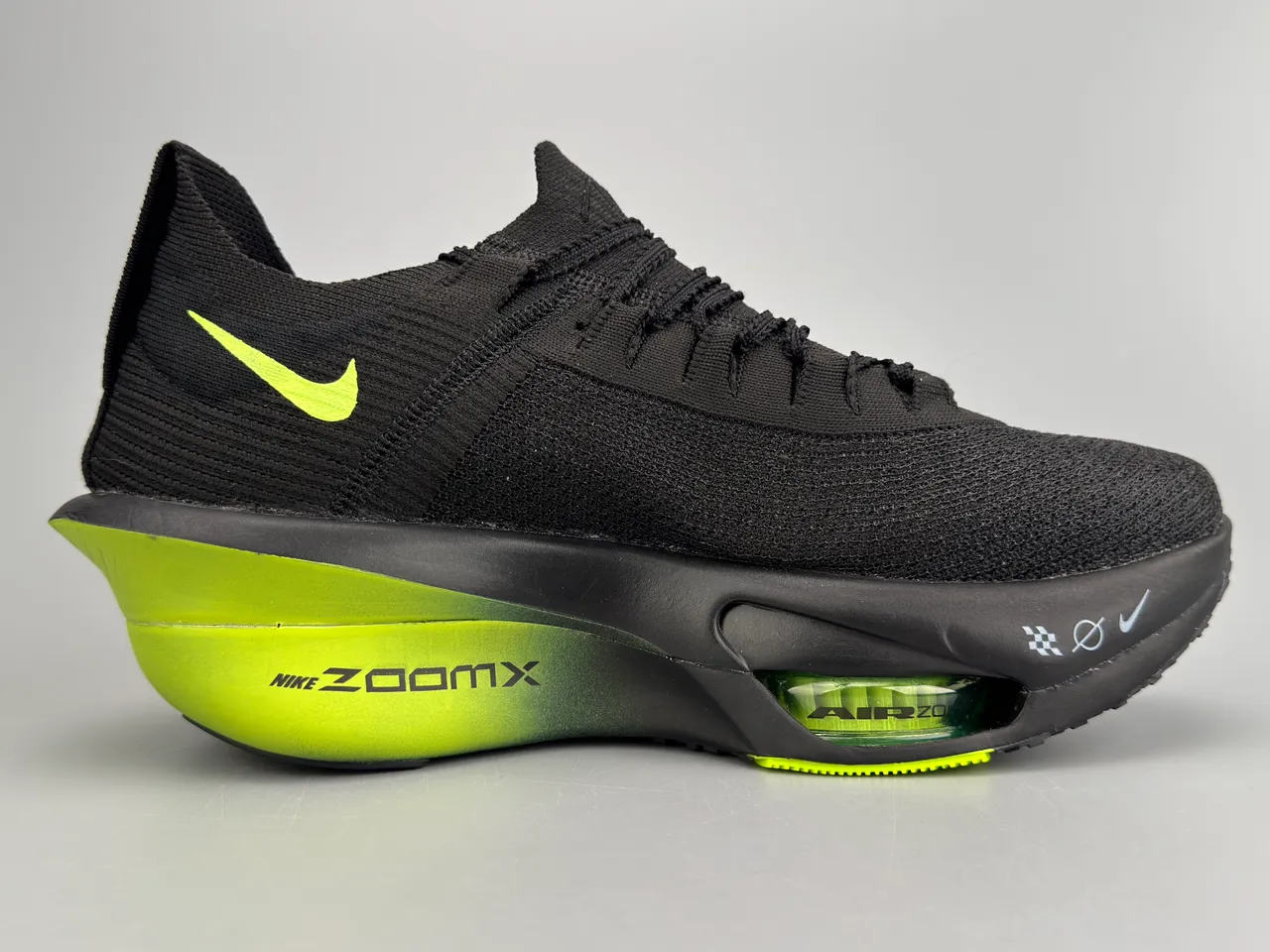 Nike Black Yellow Knit Upper Air Zoom Forefoot Unit Running Shoes 10