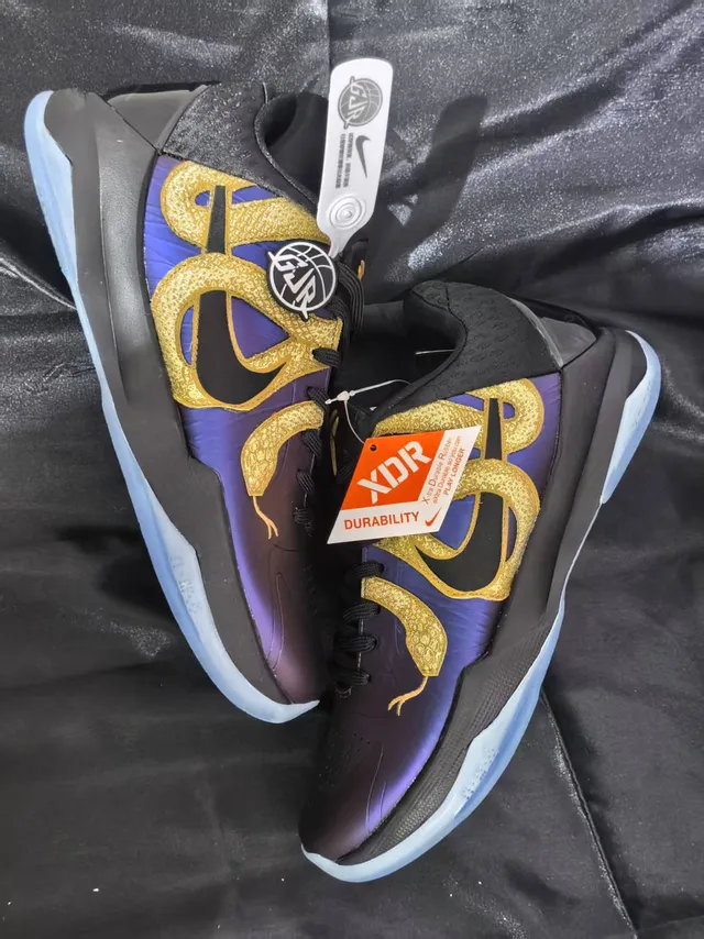 Nike Blue Gold High-Top Gradient Upper Basketball Shoes 3