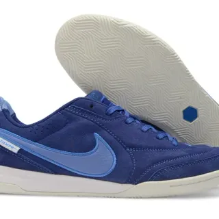 Nike Blue Navy Suede Upper Low-Top Lace-Up Indoor Soccer Shoes