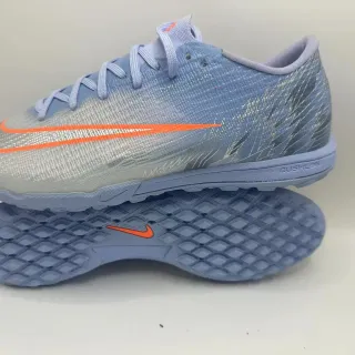 Nike Blue Orange Flyknit Upper Feather-Wing Graphic Turf Soccer Shoes