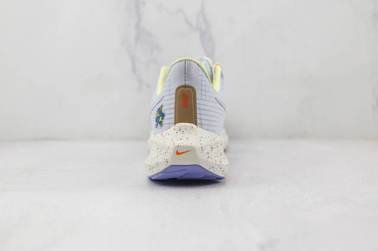 Nike Blue Orange Knit Mesh Upper Speckled Foam Midsole Running Shoes 9