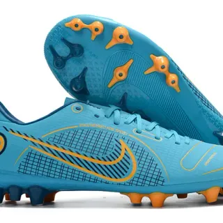 Nike Blue Orange Low-Cut Synthetic Upper Grid-Textured Speed Paneling Firm-Ground Soccer Shoes