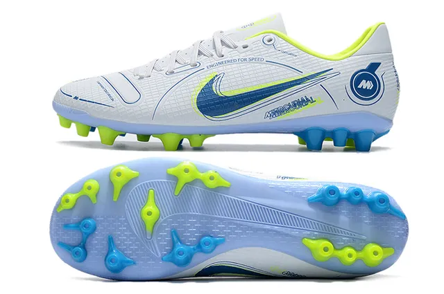 Nike Bleu Orange Bas en Coupe Haut Synthétique Panneau Texturé à Grille Panneau de Vitesse Sol Ferme Chaussures de Football 15