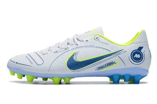 Nike Bleu Orange Bas en Coupe Haut Synthétique Panneau Texturé à Grille Panneau de Vitesse Sol Ferme Chaussures de Football 18
