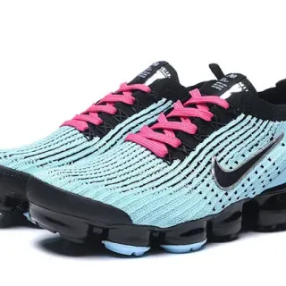 Nike Blue Pink Flyknit Upper Visible Air Cushioning Unit Lifestyle Sneakers