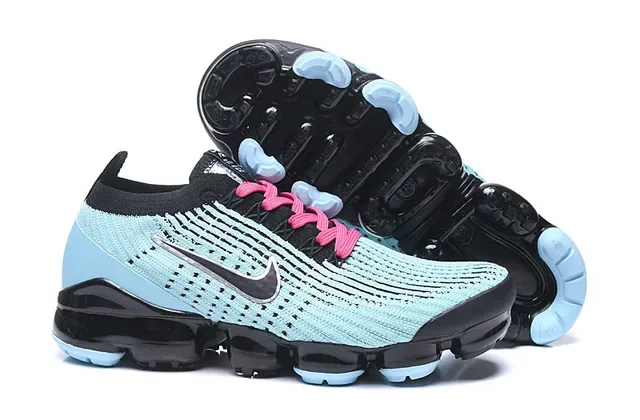 Nike Sneakers Lifestyle Bleues et Roses Flyknit Upper Air Cushioning Visible 5