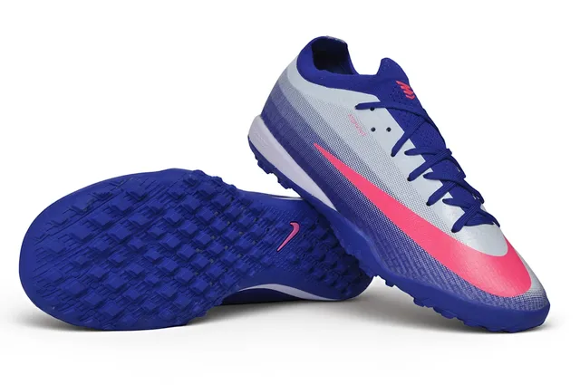 Nike Blue Pink Knit Upper Gradient Turf Soccer Shoes 2