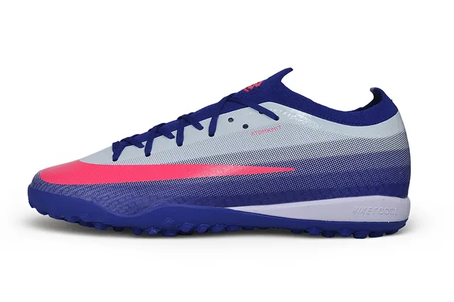 Nike Blue Pink Knit Upper Gradient Turf Soccer Shoes 4