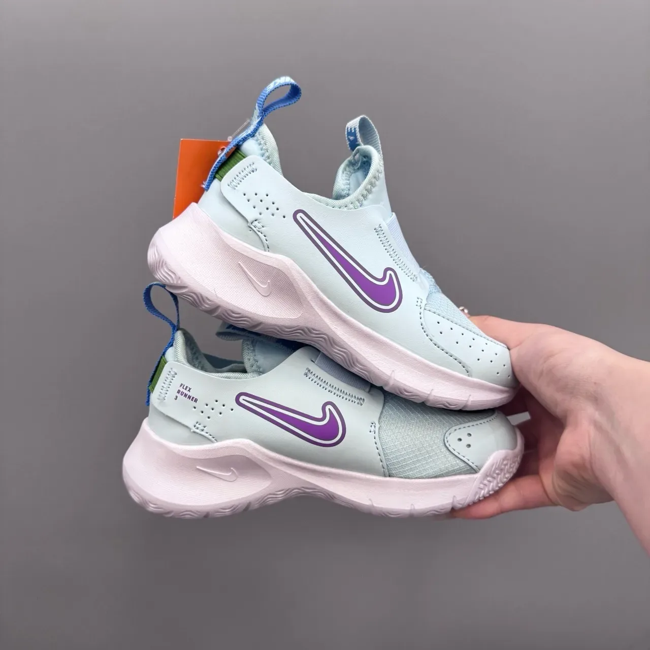 Nike Blue Purple Slip-On Mesh Upper Lifestyle Sneakers 20
