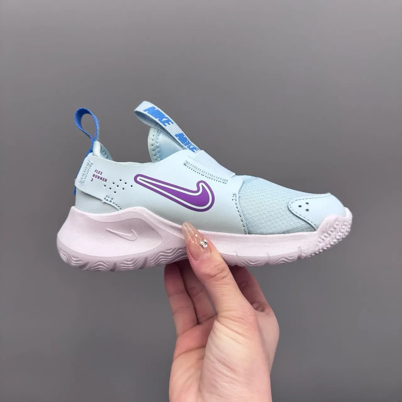 Nike Blue Purple Slip-On Mesh Upper Lifestyle Sneakers 21