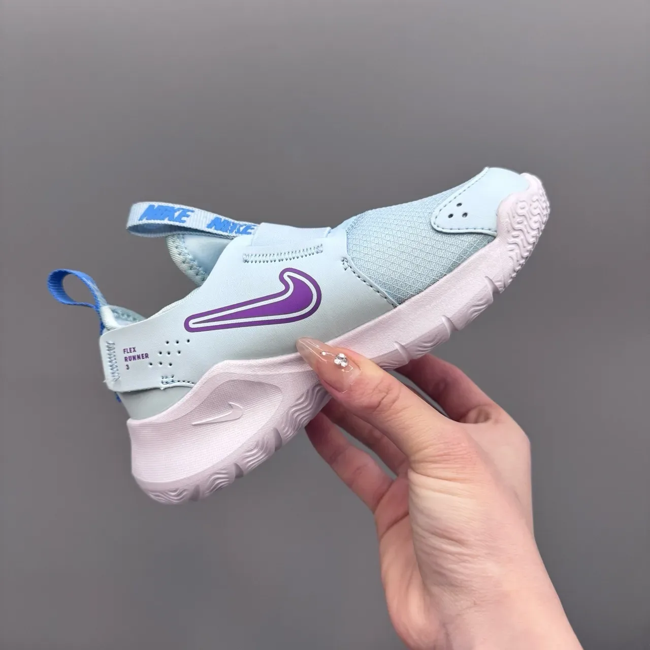 Nike Blue Purple Slip-On Mesh Upper Lifestyle Sneakers 22