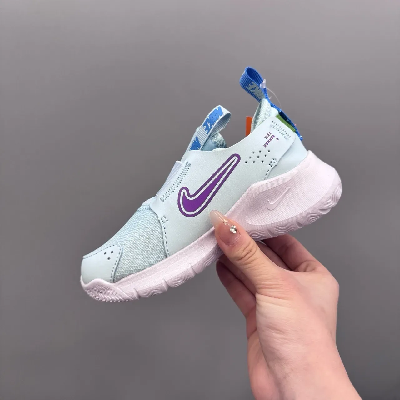 Nike Blue Purple Slip-On Mesh Upper Lifestyle Sneakers 23