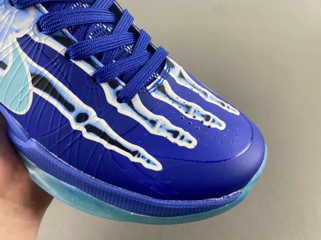 Nike Blue Transparent Low-Top Silhouette Synthetic Cage Upper Basketball Shoes 2