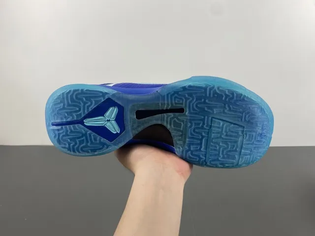 Nike Blue Transparent Low-Top Silhouette Synthetic Cage Upper Basketball Shoes 9