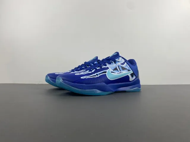 Nike Blue Transparent Low-Top Silhouette Synthetic Cage Upper Basketball Shoes 11