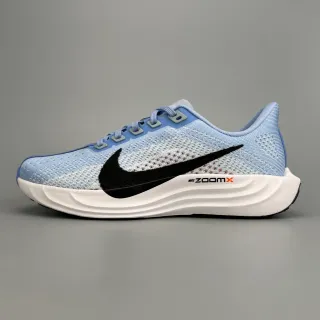 Nike Chaussures de course Bleues Blanches avec Upper en Tricot Engineered, Full-Length ZoomX Midsole