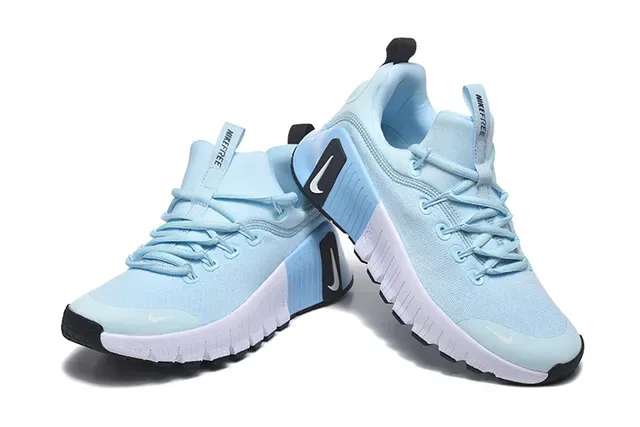 Nike Blue White Knit Upper Caged Heel Counter Lifestyle Sneakers 3