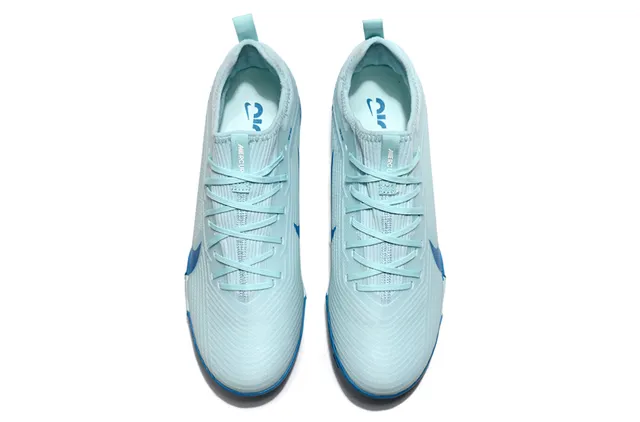 Nike Chaussures de football bleu blanc upper de knit dynamic cage overlay turf 2