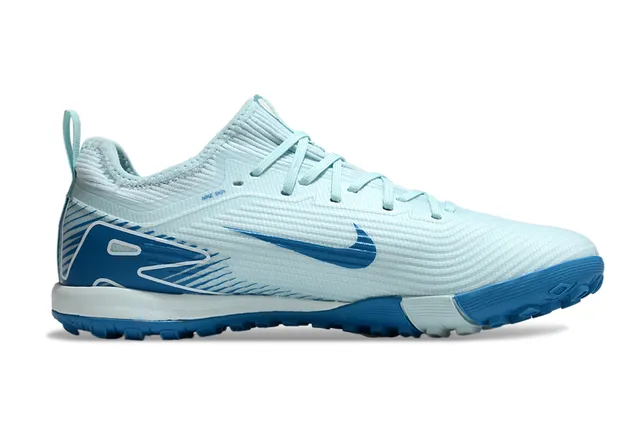 Nike Chaussures de football bleu blanc upper de knit dynamic cage overlay turf 7