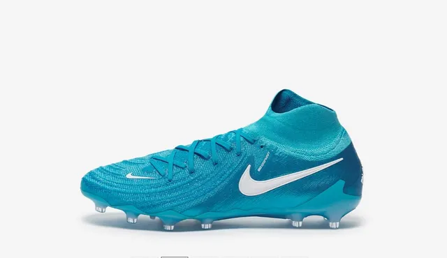 Nike Blue White Knitted Flyknit Upper Sock-Fit Collar Firm-Ground Soccer Shoes 6