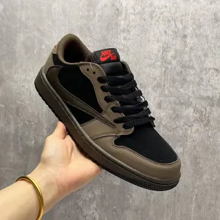 Nike Brown Black Low-Top Layered Leather-Suede Overlay Lifestyle Sneakers