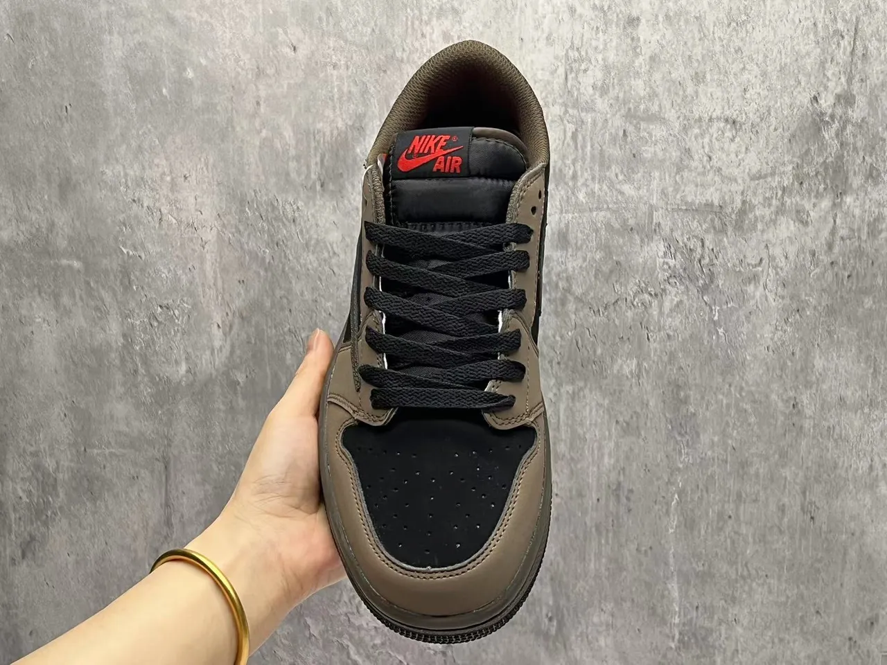 Nike Brown Black Low-Top Layered Leather-Suede Overlay Lifestyle Sneakers 5