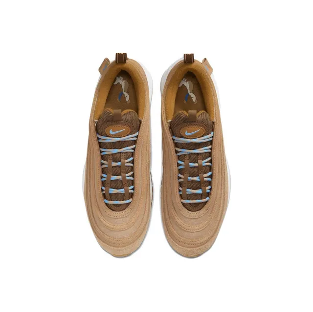 Nike Brown Blue Wavy Layered Upper Suede And Textile Construction Lifestyle Sneakers 5