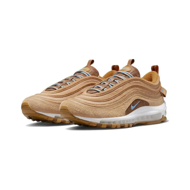 Nike Brown Blue Wavy Layered Upper Suede And Textile Construction Lifestyle Sneakers 6