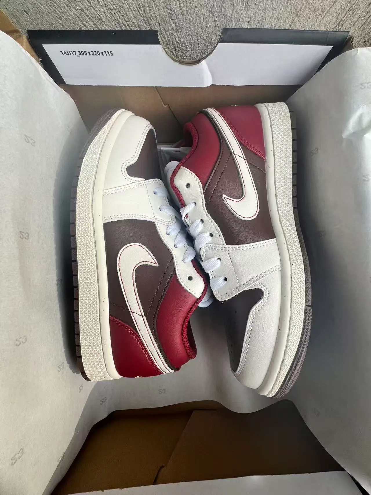 Nike Burgundy Brown Low-Top Leather-Paneled Lifestyle Sneakers 9