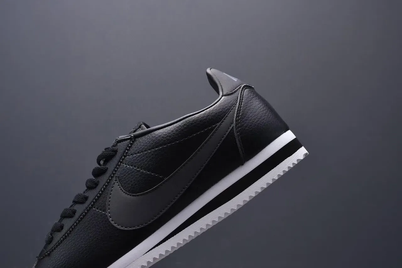 Nike Cortez Black and White Lifestyle Sneakers 6