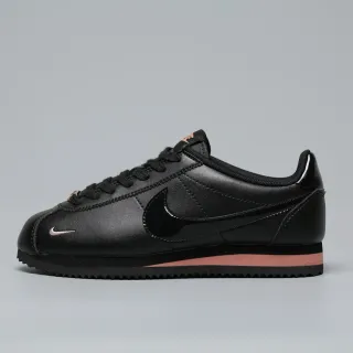 Nike Cortez Black Pink Leather And Synthetic Upper Rose Gold Metallic Accents Lifestyle Sneakers