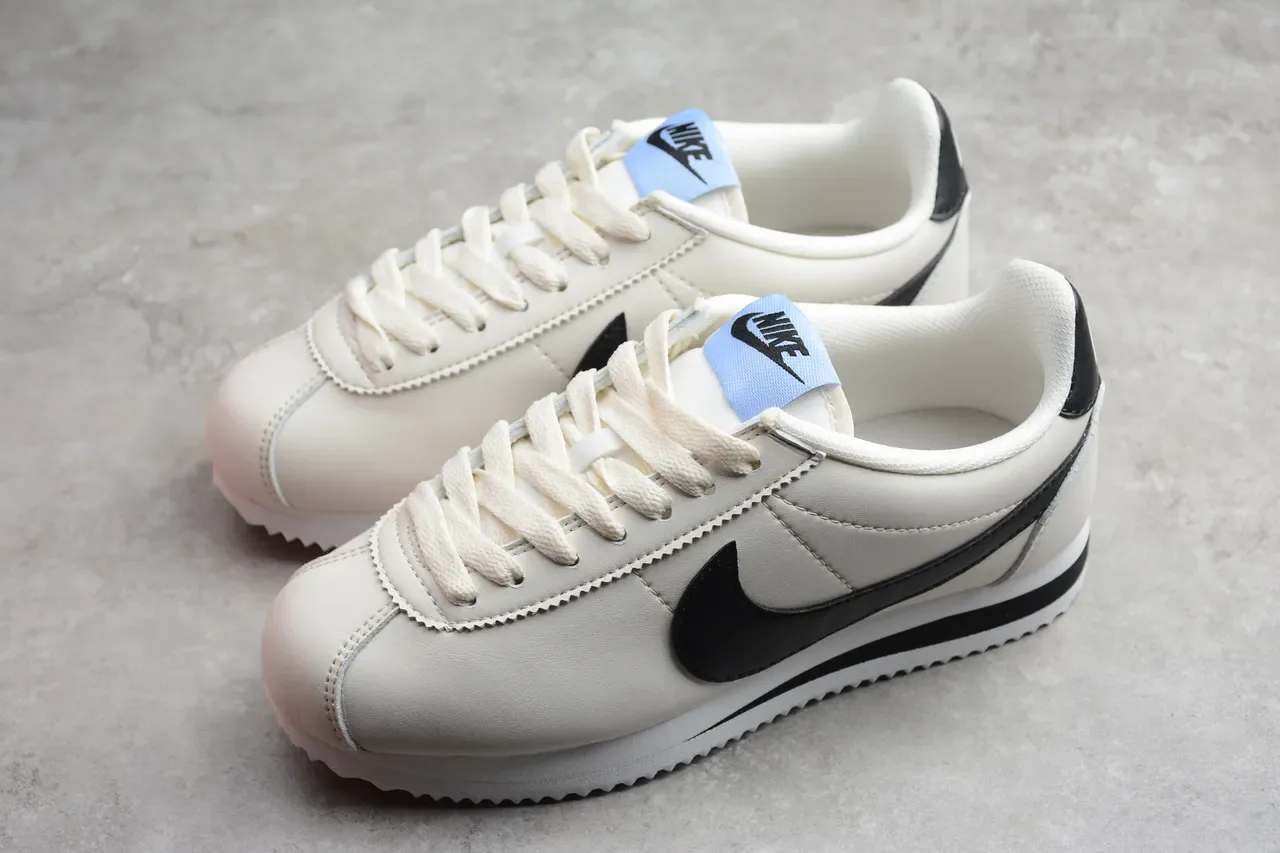 Nike Cortez Off-White and Black Lifestyle Sneakers 16