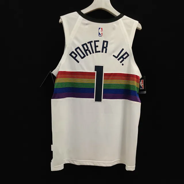 Nike Denver Nuggets Édition Ville Rayures Arc-en-ciel Maillot 3