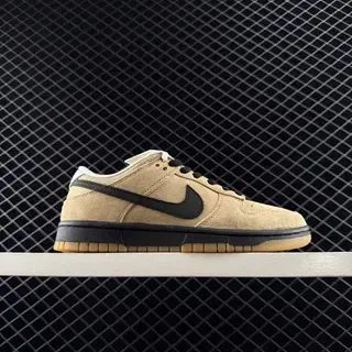 Nike Dunk Low बेज सुड काला Swoosh लाइफस्टाइल स्नीकर