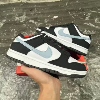 Nike Dunk Low Black White Light Blue Lifestyle Sneakers