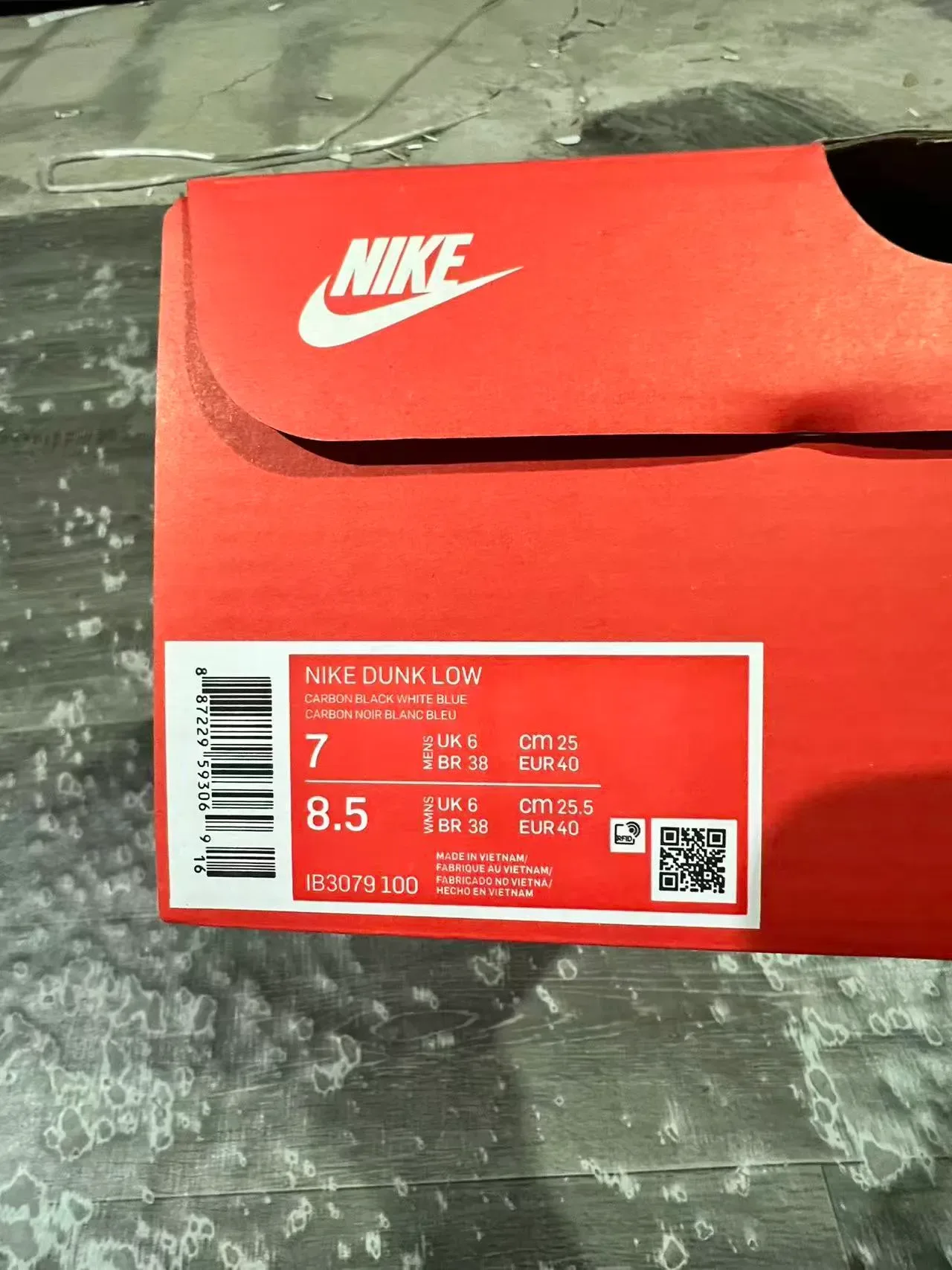 Nike Dunk Low Black White Light Blue Lifestyle Sneakers 10