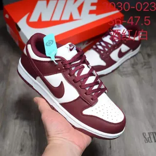Nike Dunk Low Burgundy and White Lifestyle Sneakers