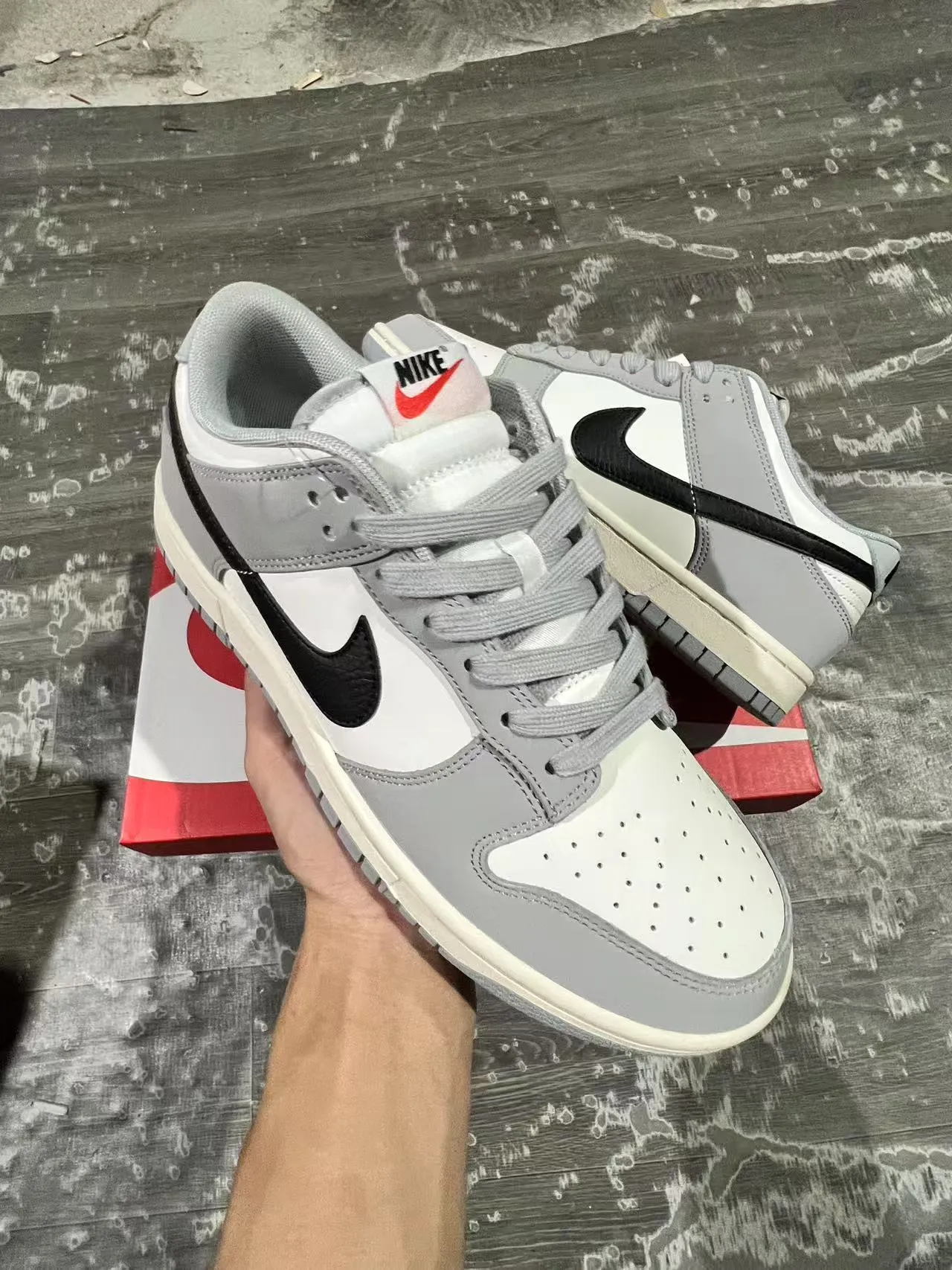 Nike Dunk Low Gray White Black Lifestyle Sneakers 2