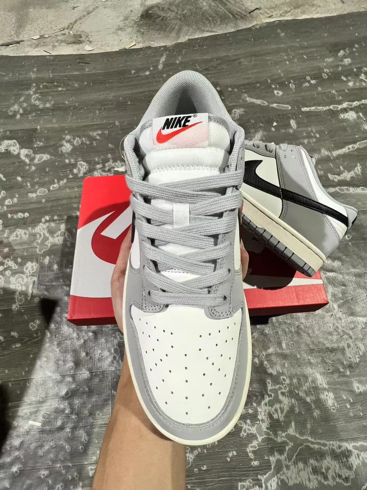 Nike Dunk Low Gray White Black Lifestyle Sneakers 3