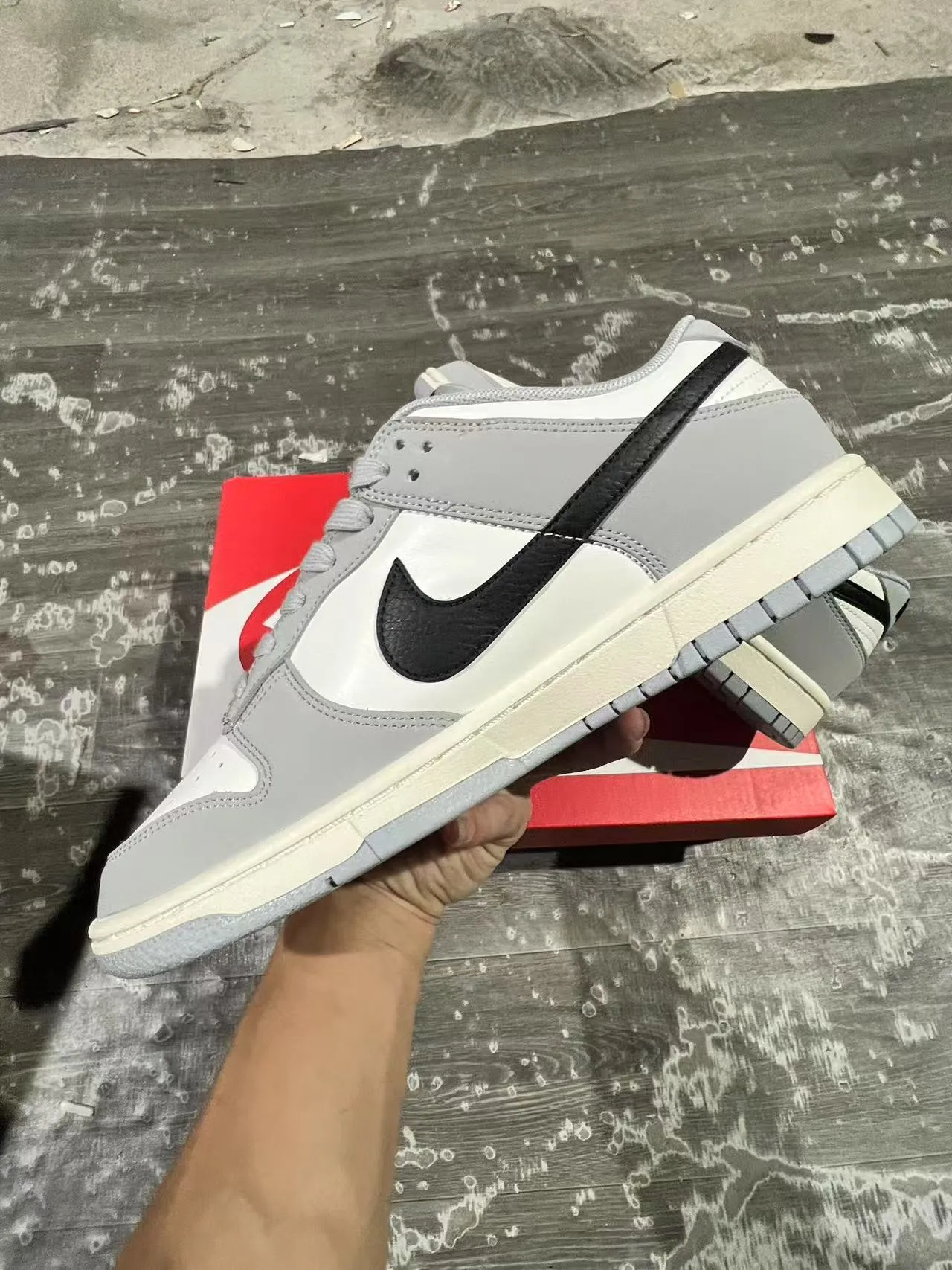Nike Dunk Low Gray White Black Lifestyle Sneakers 5