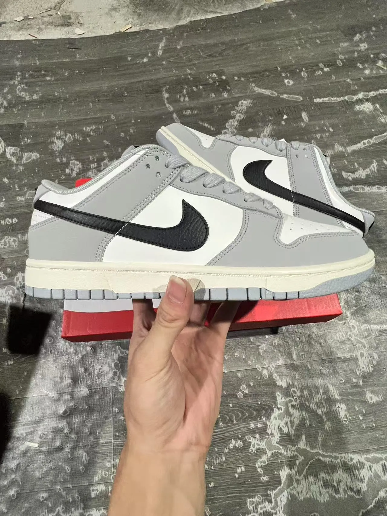Nike Dunk Low Gray White Black Lifestyle Sneakers 7