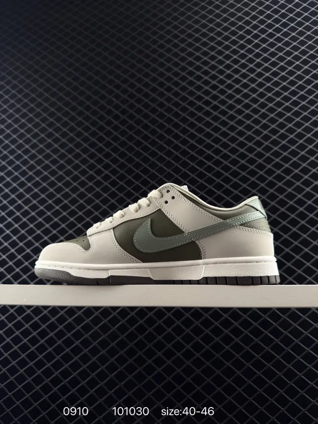 Nike Dunk Low Olive Gray Red Embroidered Skateboard Shoes 5