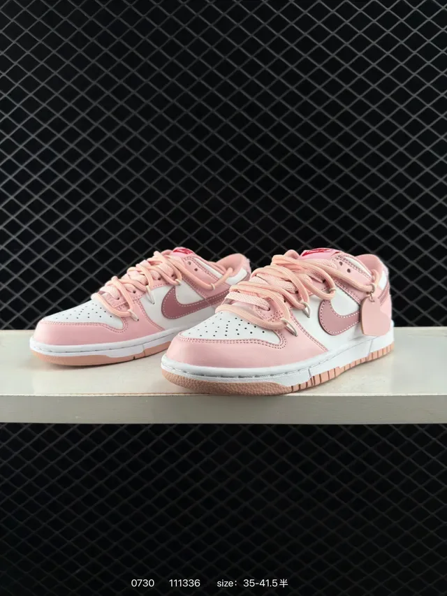 Nike Dunk Low Pink and White Lifestyle Sneakers 3