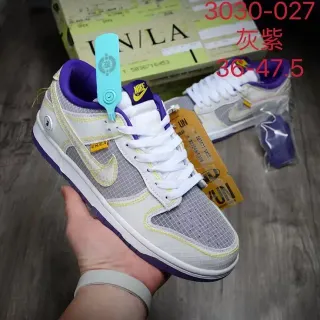 Nike Dunk Low UN/LA Cinza Roxo Amarelo Tênis Lifestyle