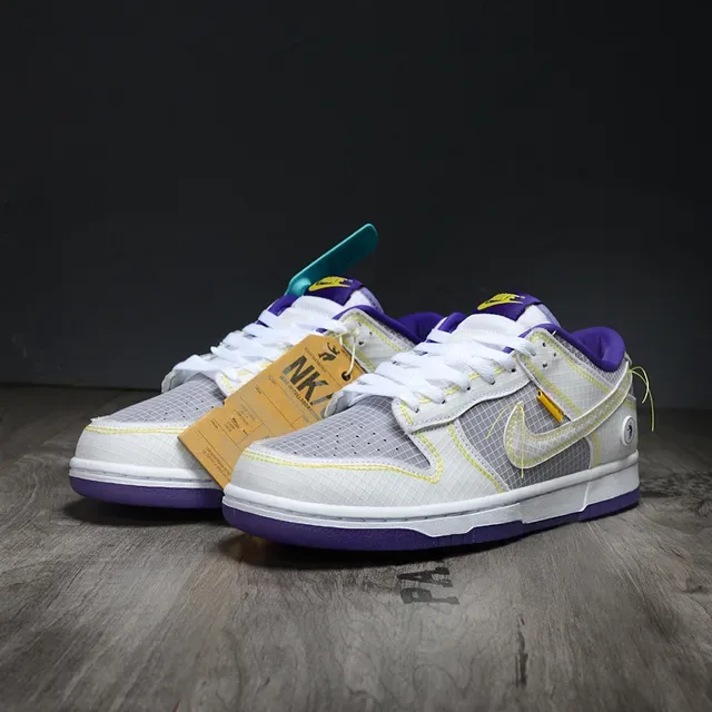 Nike Dunk Low UN/LA Gray Purple Yellow Lifestyle Sneakers 3