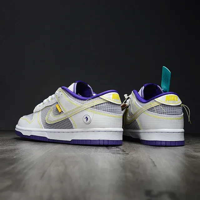 Nike Dunk Low UN/LA Gray Purple Yellow Lifestyle Sneakers 4