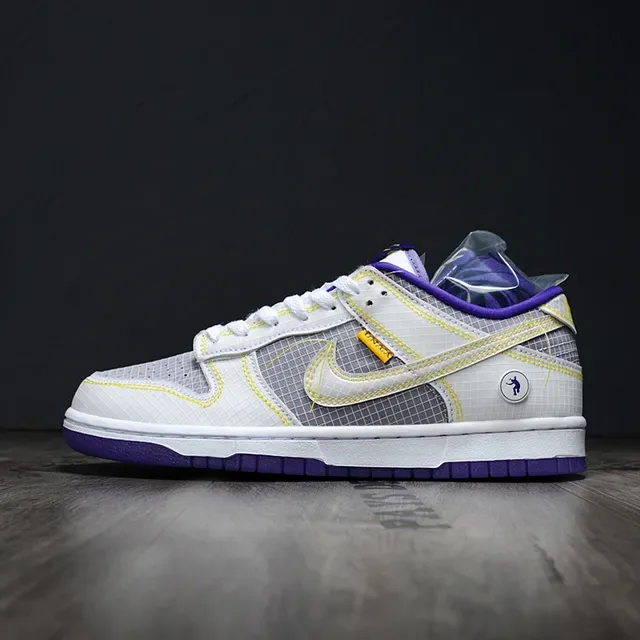 Nike Dunk Low UN/LA Gray Purple Yellow Lifestyle Sneakers 7